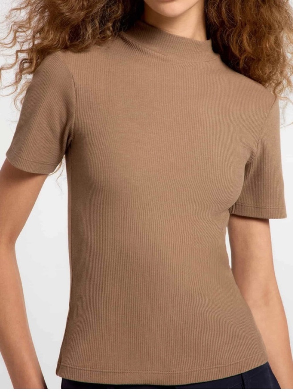 EVERLANE Mock Neck Short Sleeve Top
